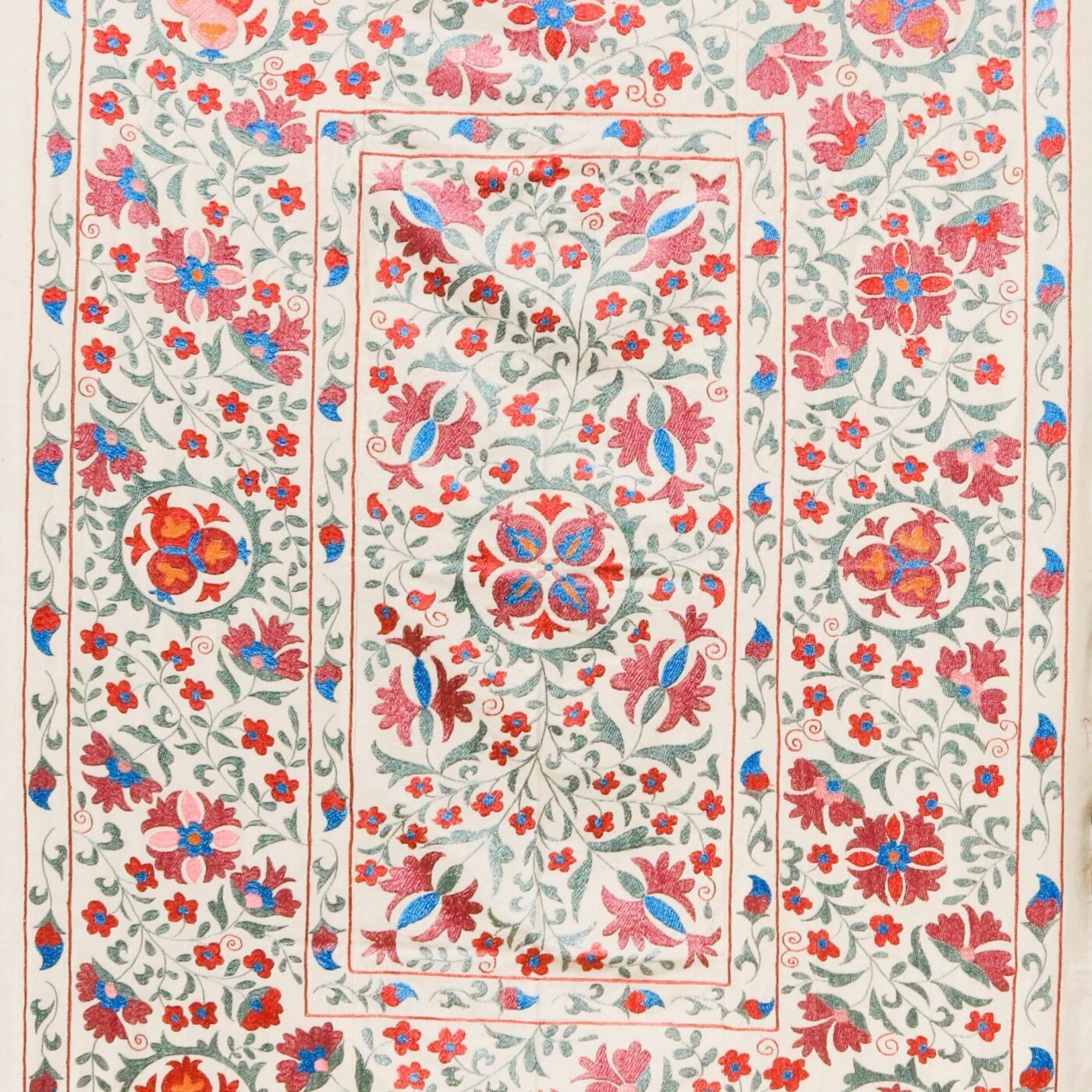 Handmade Uzbek Suzani Embroidery, Wall Hanging, Table Cover, Bedspread