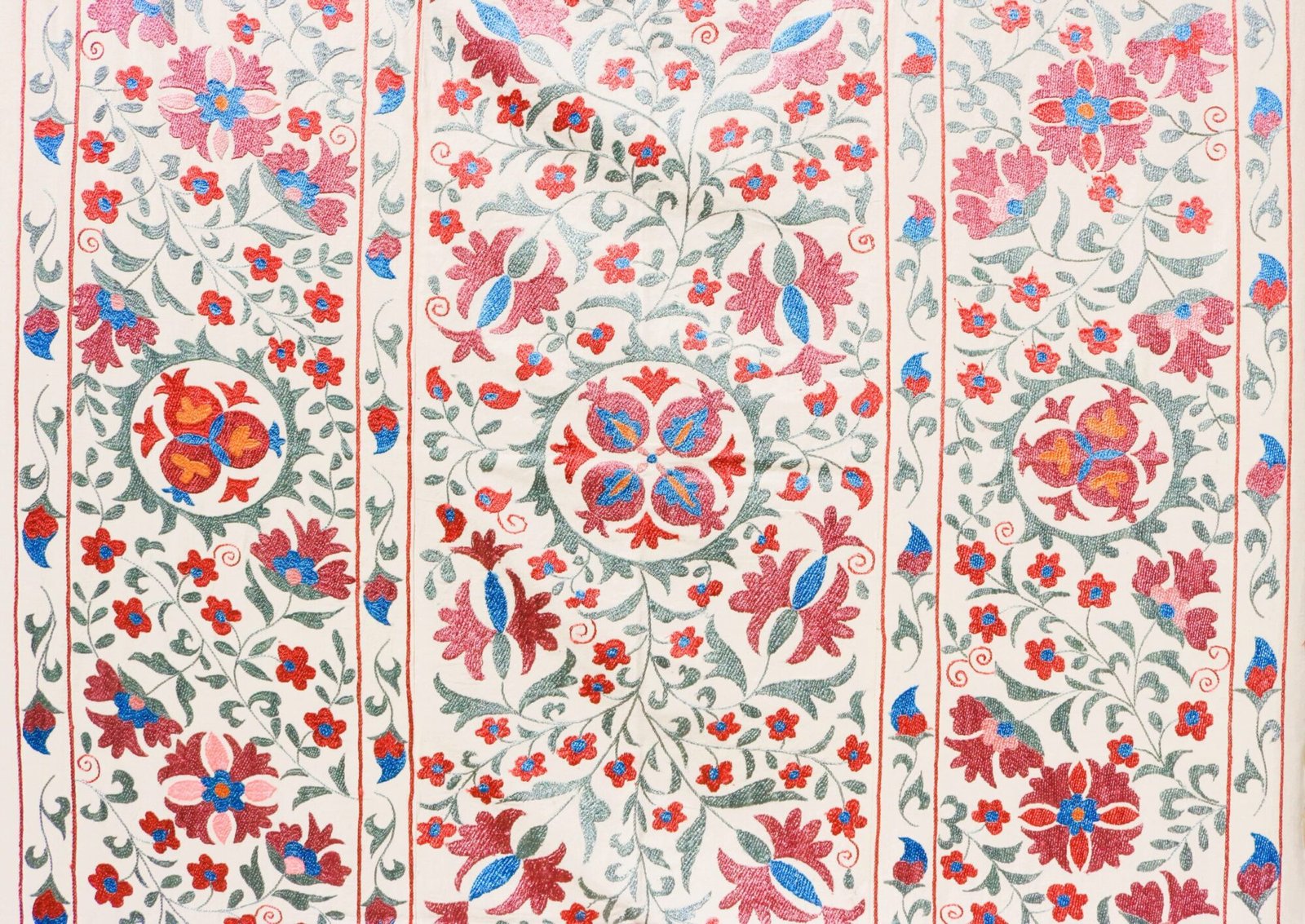 Handmade Uzbek Suzani Embroidery, Wall Hanging, Table Cover, Bedspread