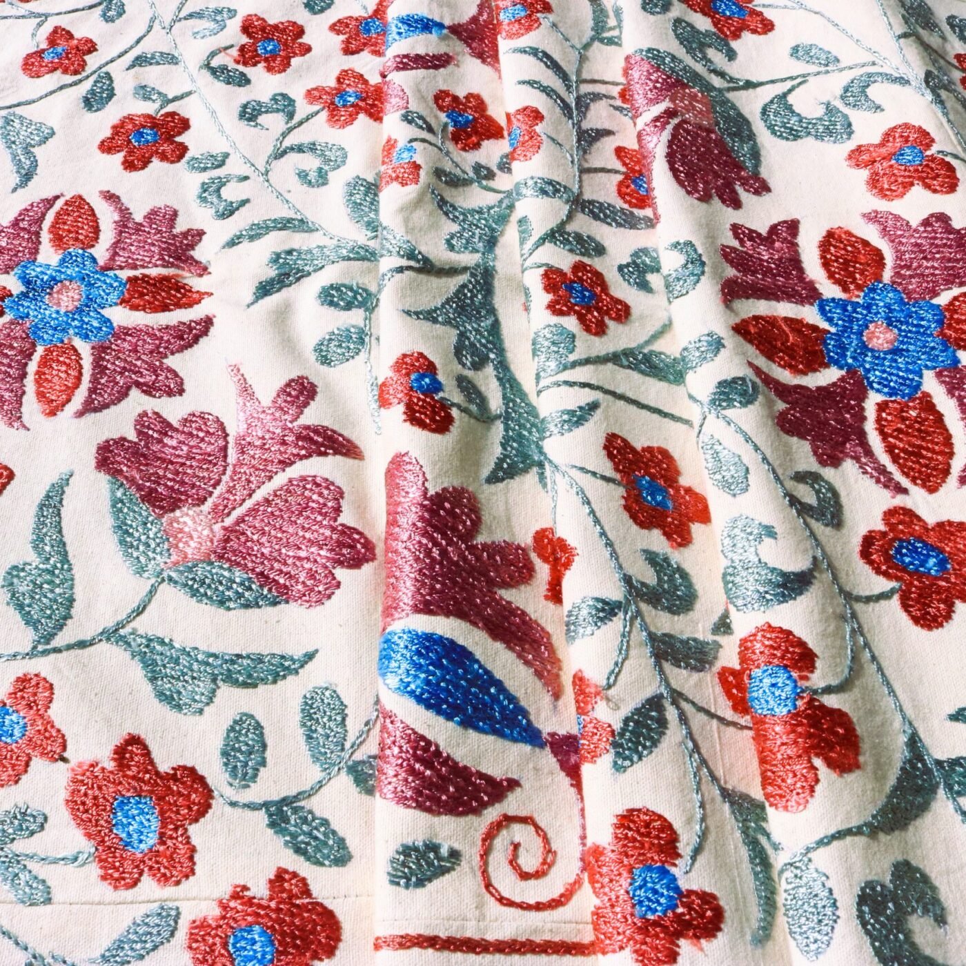 Handmade Uzbek Suzani Embroidery, Wall Hanging, Table Cover, Bedspread