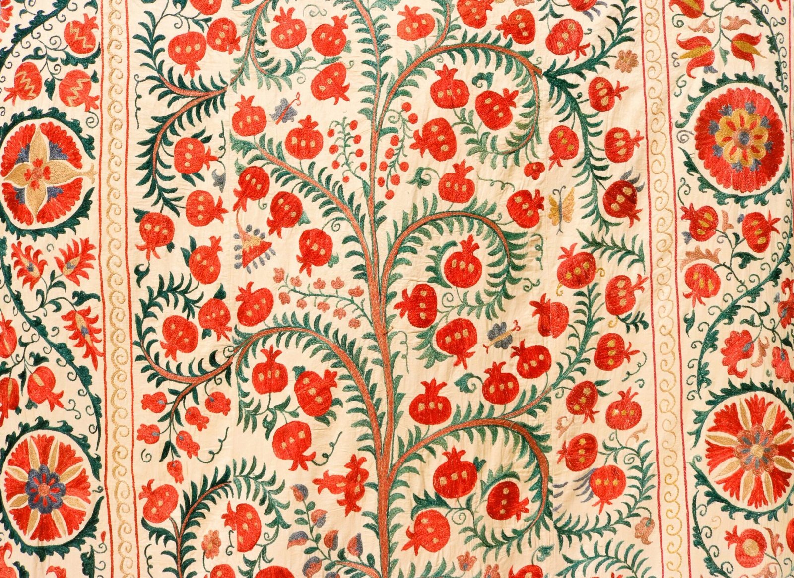 Handmade Uzbek Suzani Embroidery, Wall Hanging, Table Cover, Bedspread