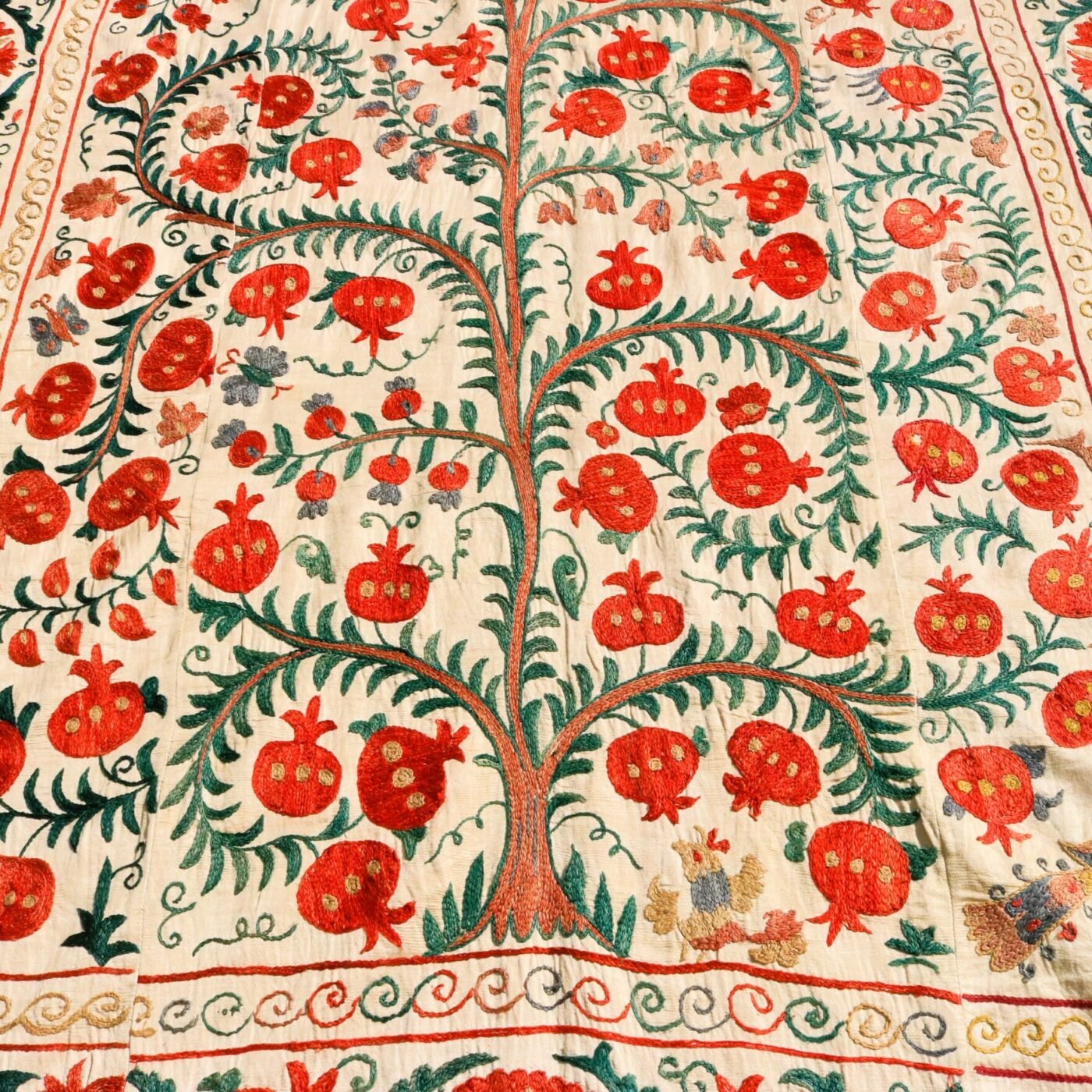 Handmade Uzbek Suzani Embroidery, Wall Hanging, Table Cover, Bedspread