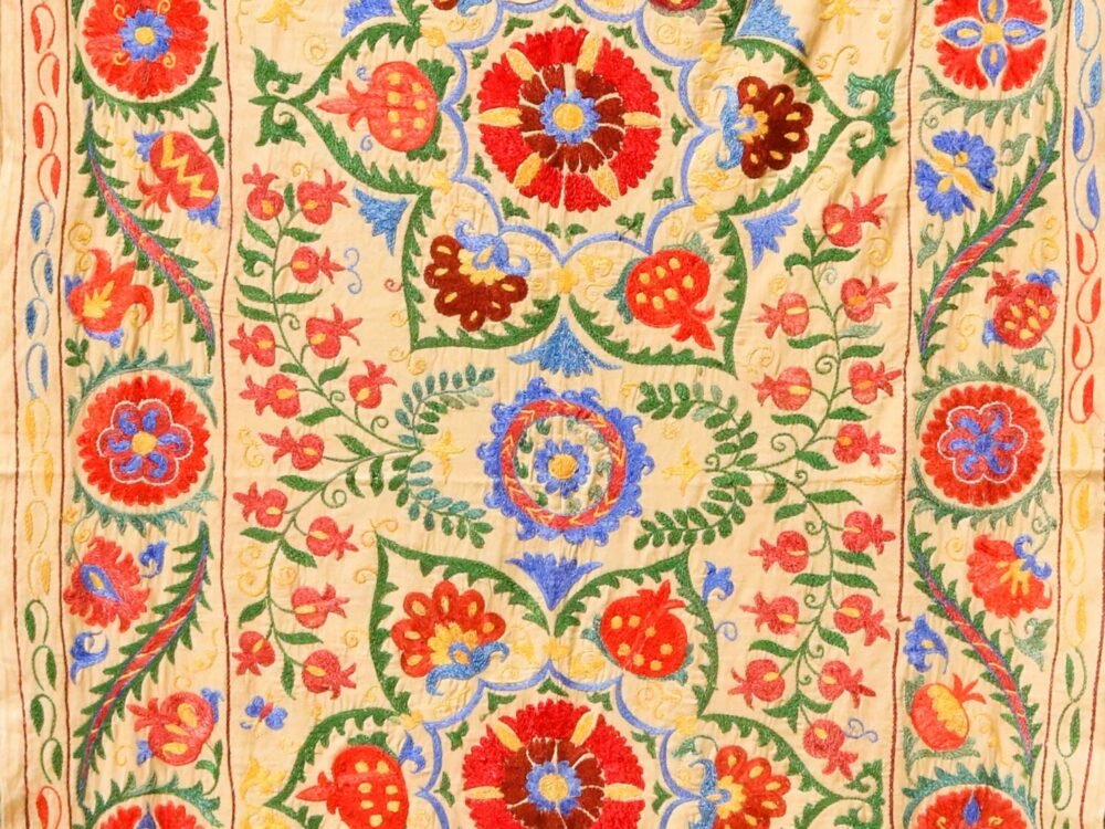 IMG_1294 Handmade Uzbek Suzani Embroidery, Wall Hanging, Table Cover, Bedspread