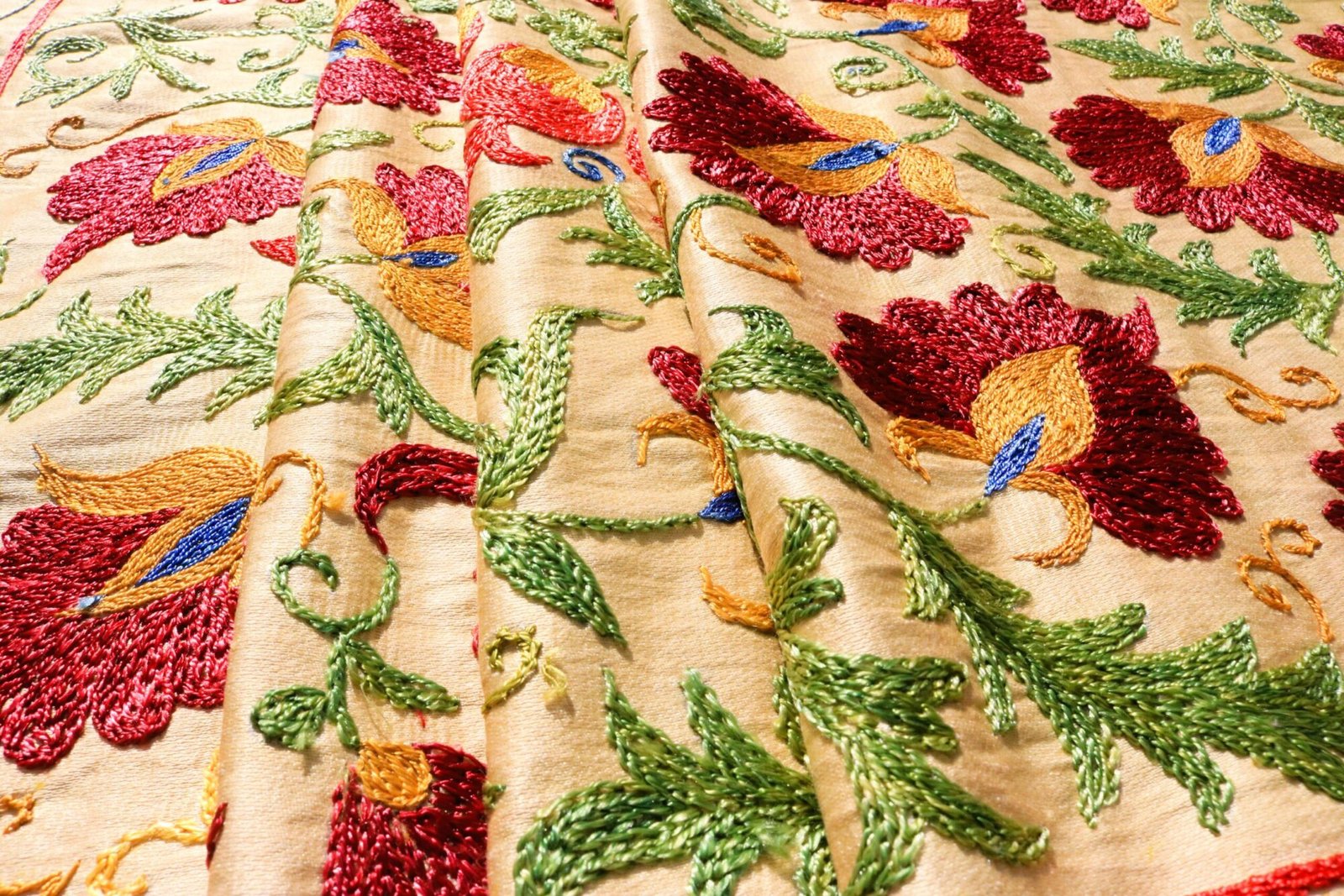 Handmade Uzbek Suzani Embroidery, Wall Hanging, Table Cover, Bedspread