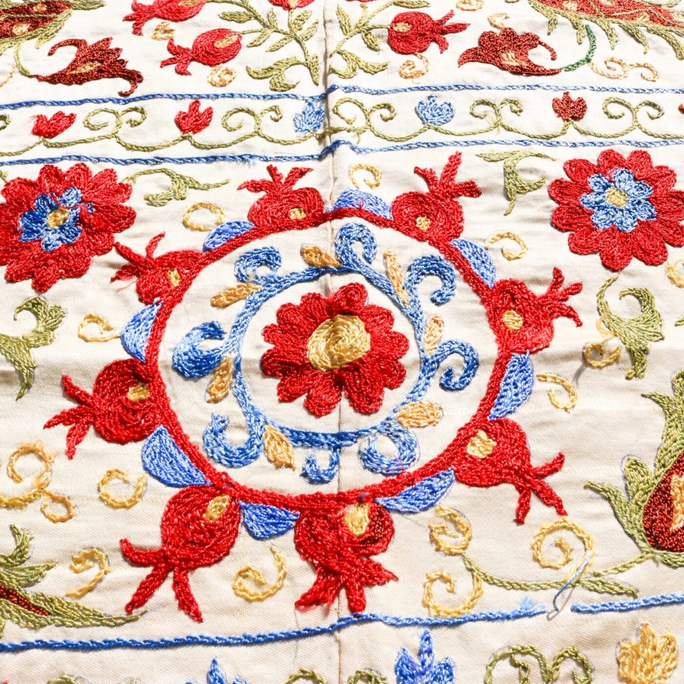 Handmade Uzbek Suzani Embroidery, Wall Hanging, Table Cover, Bedspread