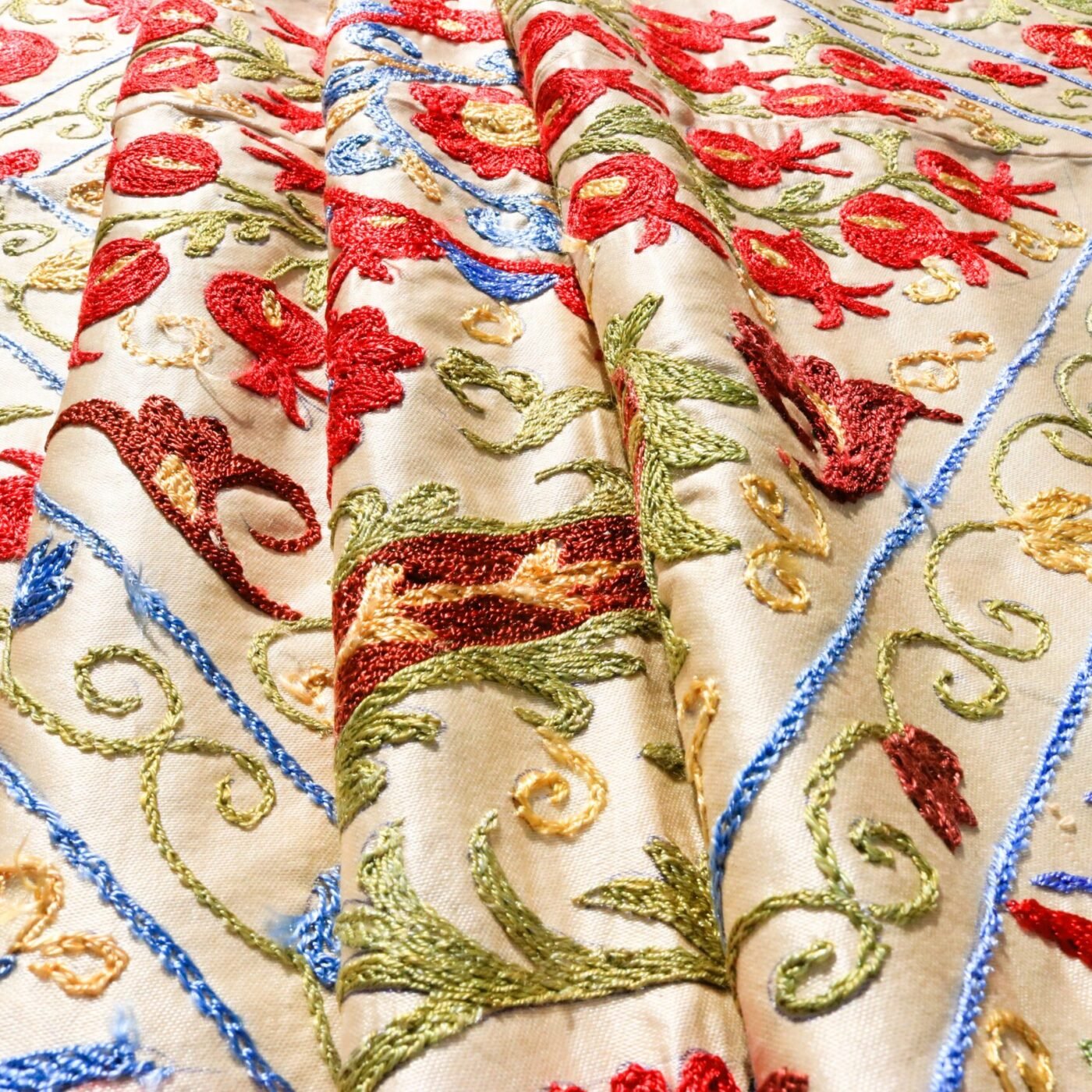 Handmade Uzbek Suzani Embroidery, Wall Hanging, Table Cover, Bedspread