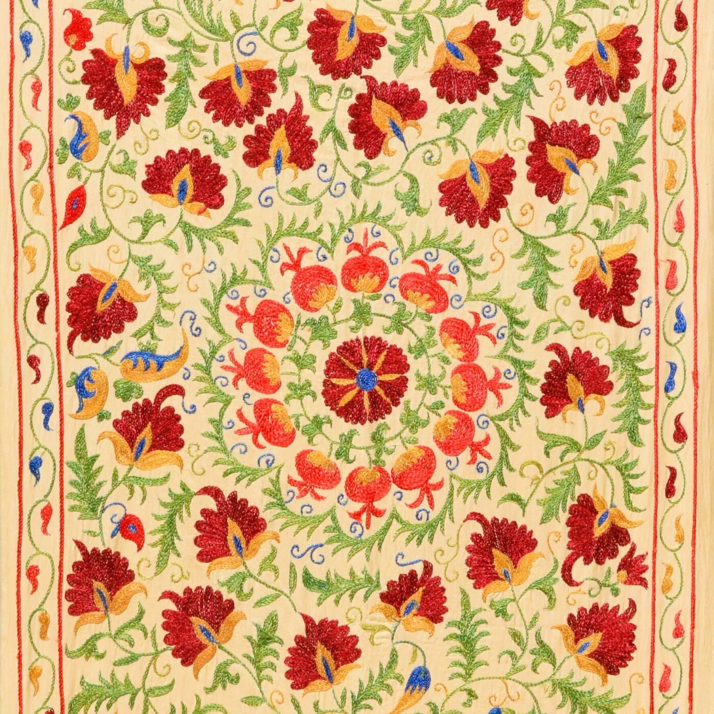 Handmade Uzbek Suzani Embroidery, Wall Hanging, Table Cover, Bedspread