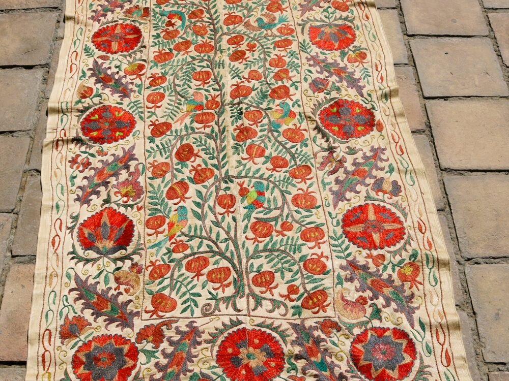 IMG_1736 Handmade Uzbek Suzani Embroidery, Wall Hanging, Table Cover, Bedspread