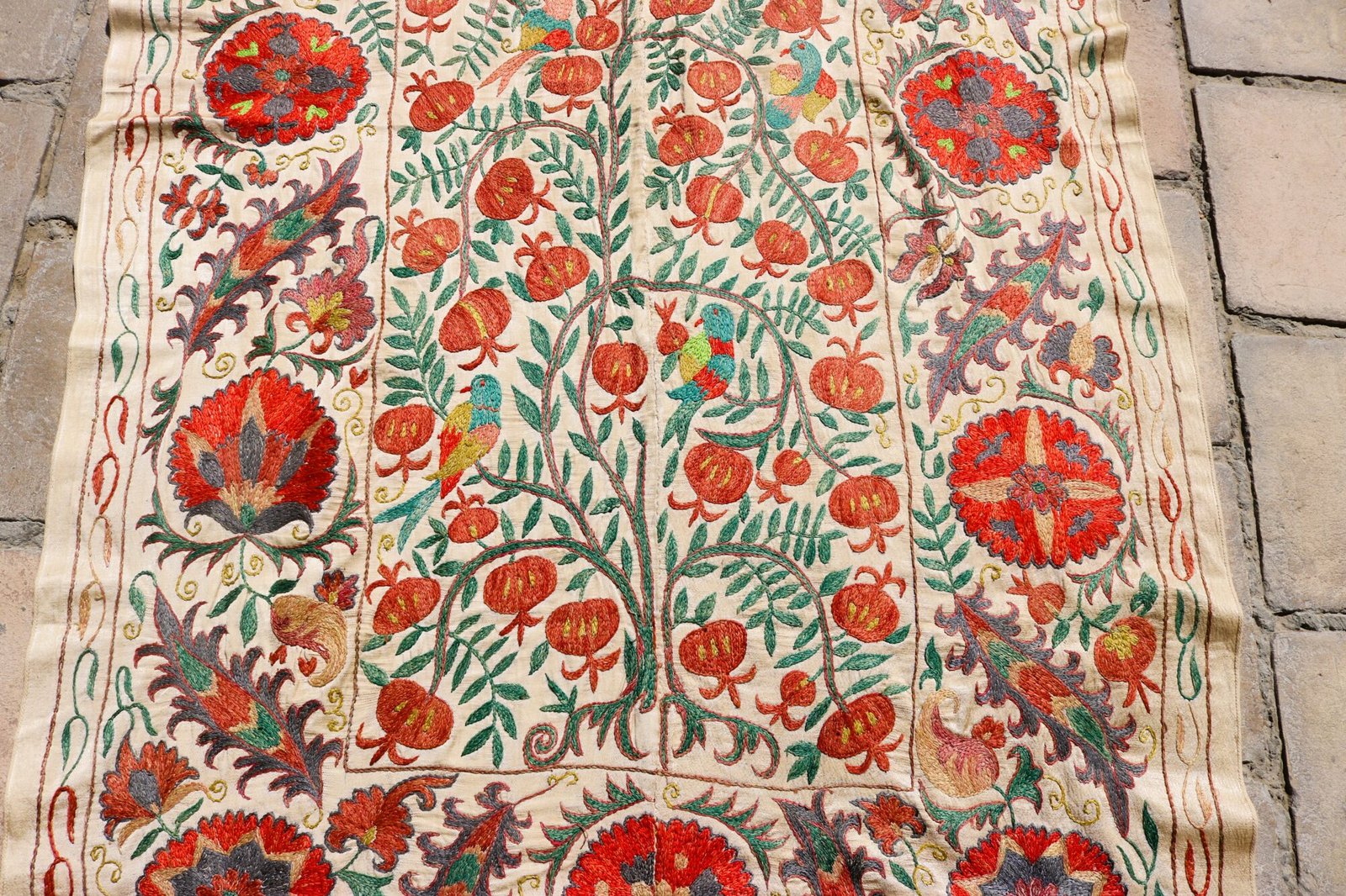 IMG_1737 Handmade Uzbek Suzani Embroidery, Wall Hanging, Table Cover, Bedspread