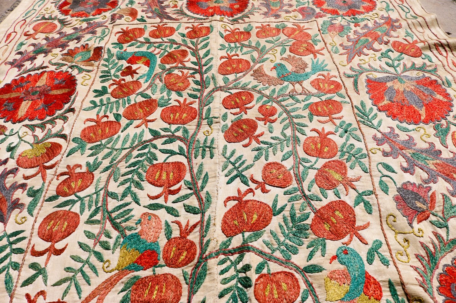 IMG_1740 Handmade Uzbek Suzani Embroidery, Wall Hanging, Table Cover, Bedspread