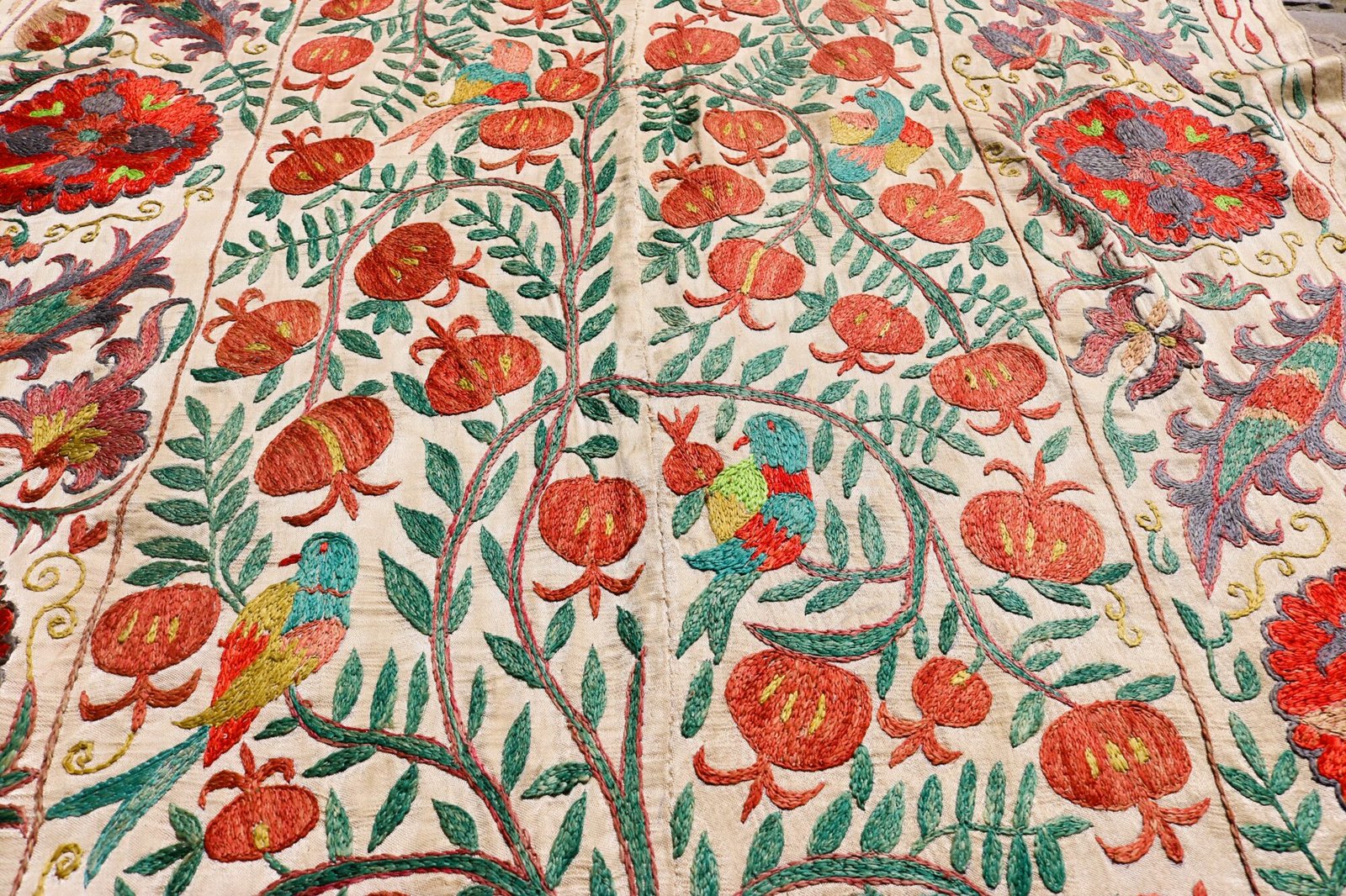 IMG_1741 Handmade Uzbek Suzani Embroidery, Wall Hanging, Table Cover, Bedspread