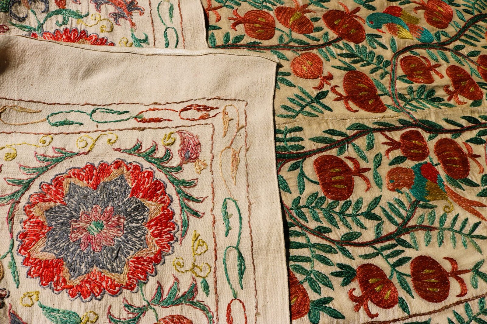 IMG_1742 Handmade Uzbek Suzani Embroidery, Wall Hanging, Table Cover, Bedspread