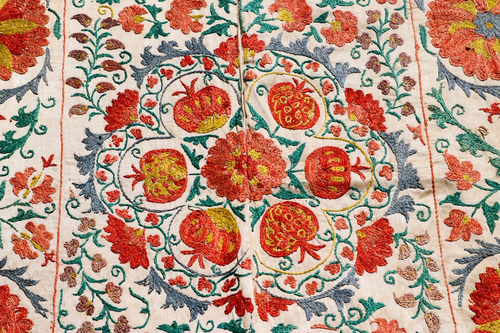 IMG_1751 Handmade Uzbek Suzani Embroidery, Wall Hanging, Table Cover, Bedspread