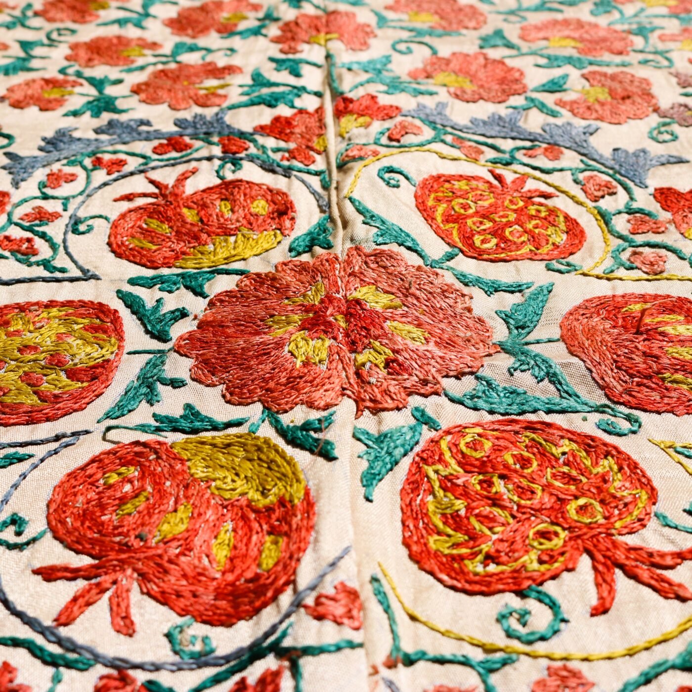 IMG_1753 Handmade Uzbek Suzani Embroidery, Wall Hanging, Table Cover, Bedspread