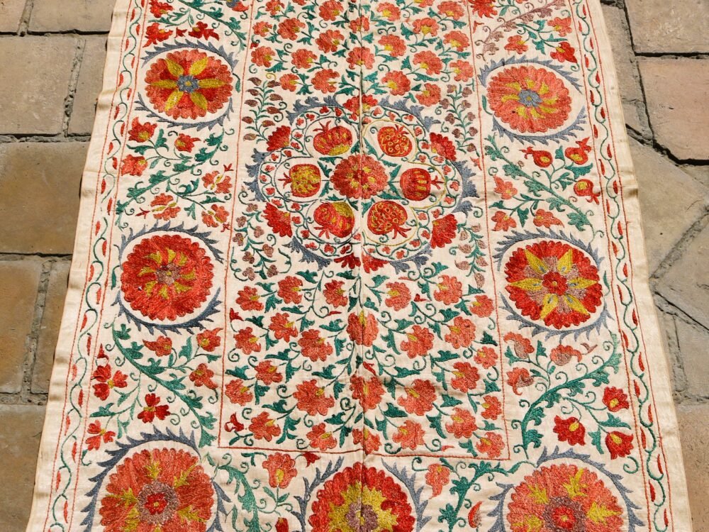 IMG_1755 Handmade Uzbek Suzani Embroidery, Wall Hanging, Table Cover, Bedspread