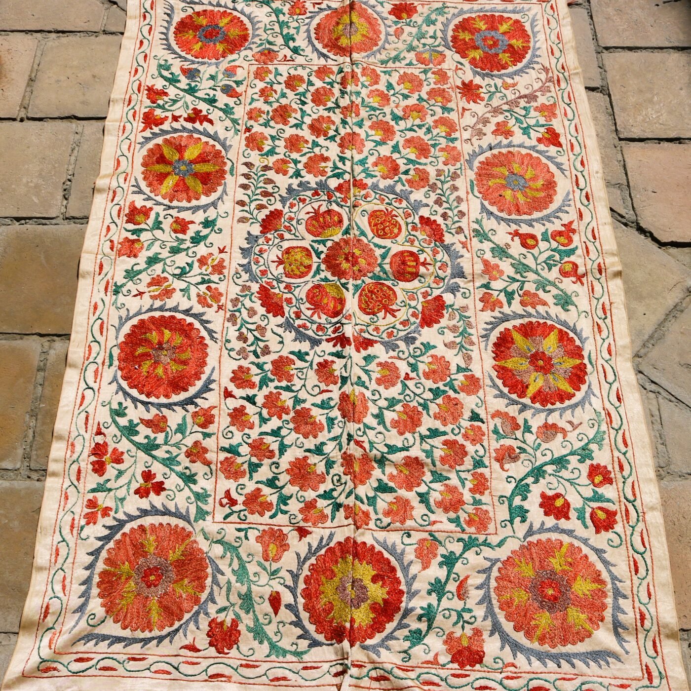 IMG_1755 Handmade Uzbek Suzani Embroidery, Wall Hanging, Table Cover, Bedspread