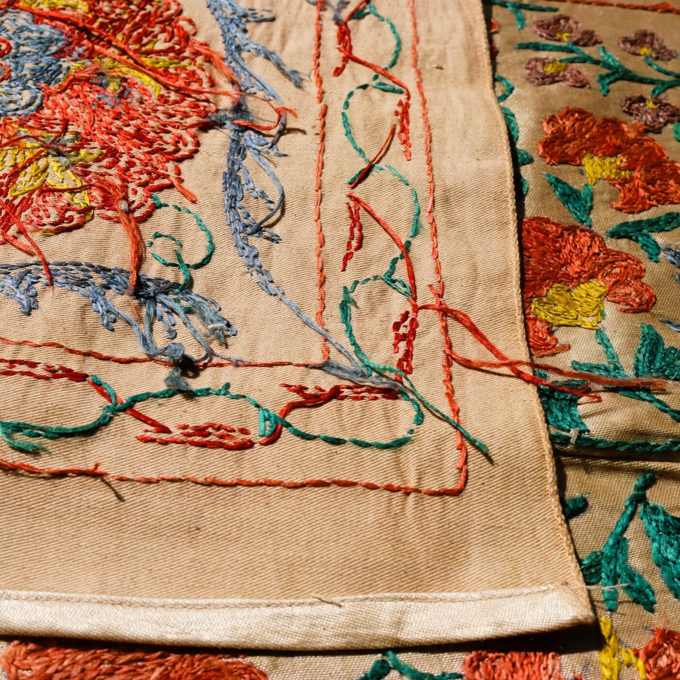 IMG_1758 Handmade Uzbek Suzani Embroidery, Wall Hanging, Table Cover, Bedspread
