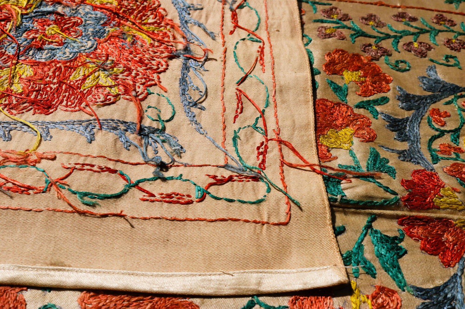 IMG_1758 Handmade Uzbek Suzani Embroidery, Wall Hanging, Table Cover, Bedspread