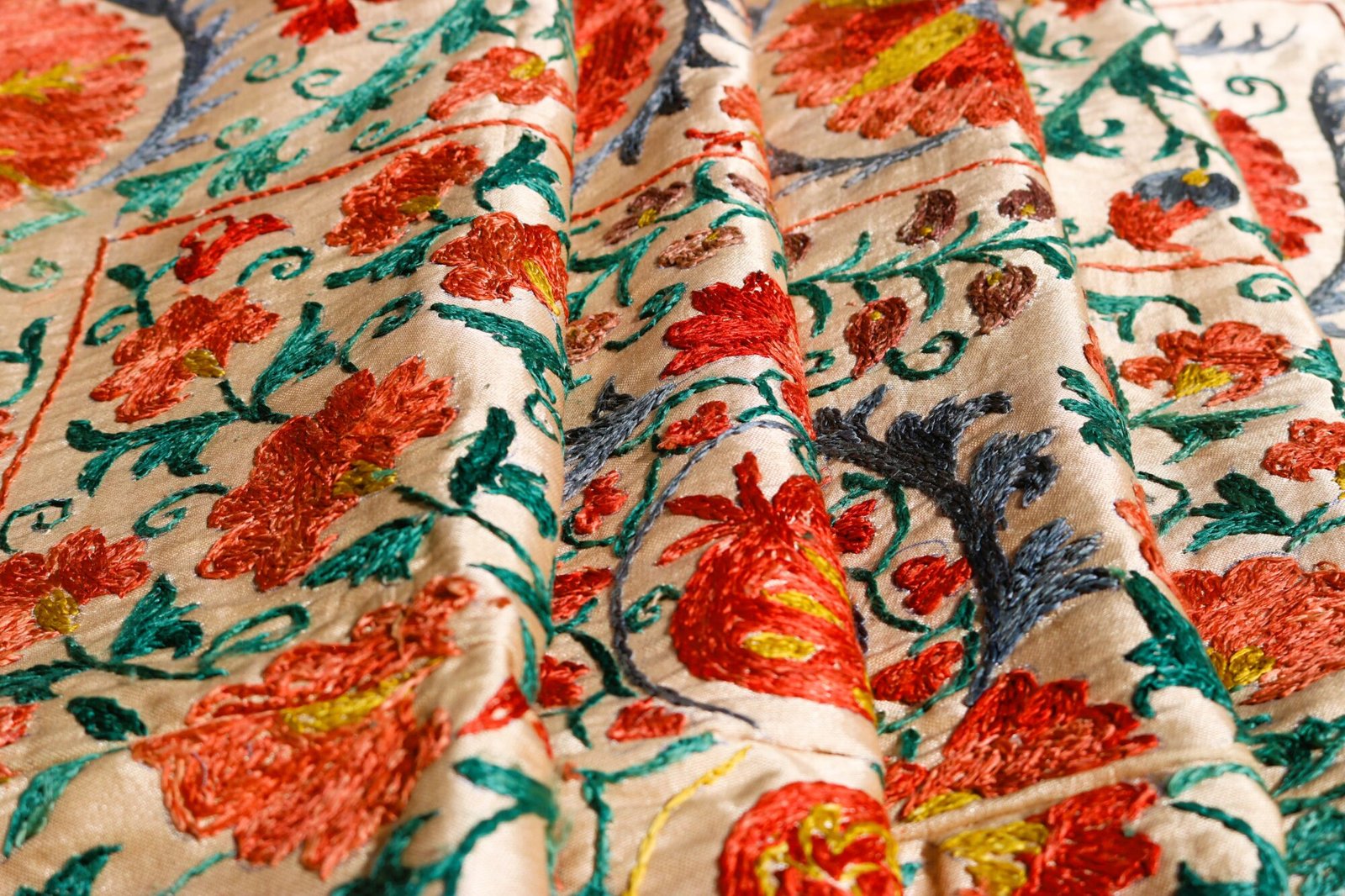 IMG_1761 Handmade Uzbek Suzani Embroidery, Wall Hanging, Table Cover, Bedspread